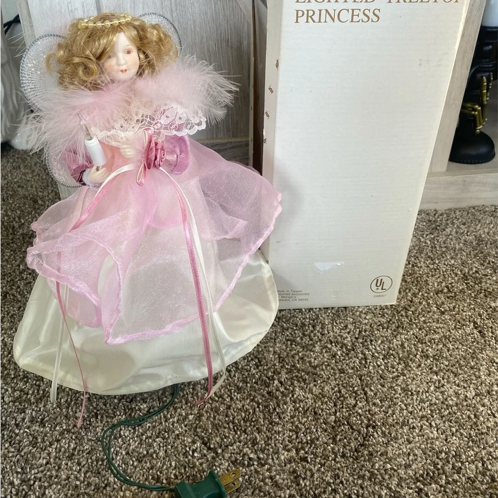 Vintage Holiday Tradition Lighted Fairy Angel Christmas Treetop Tree Topper 11”